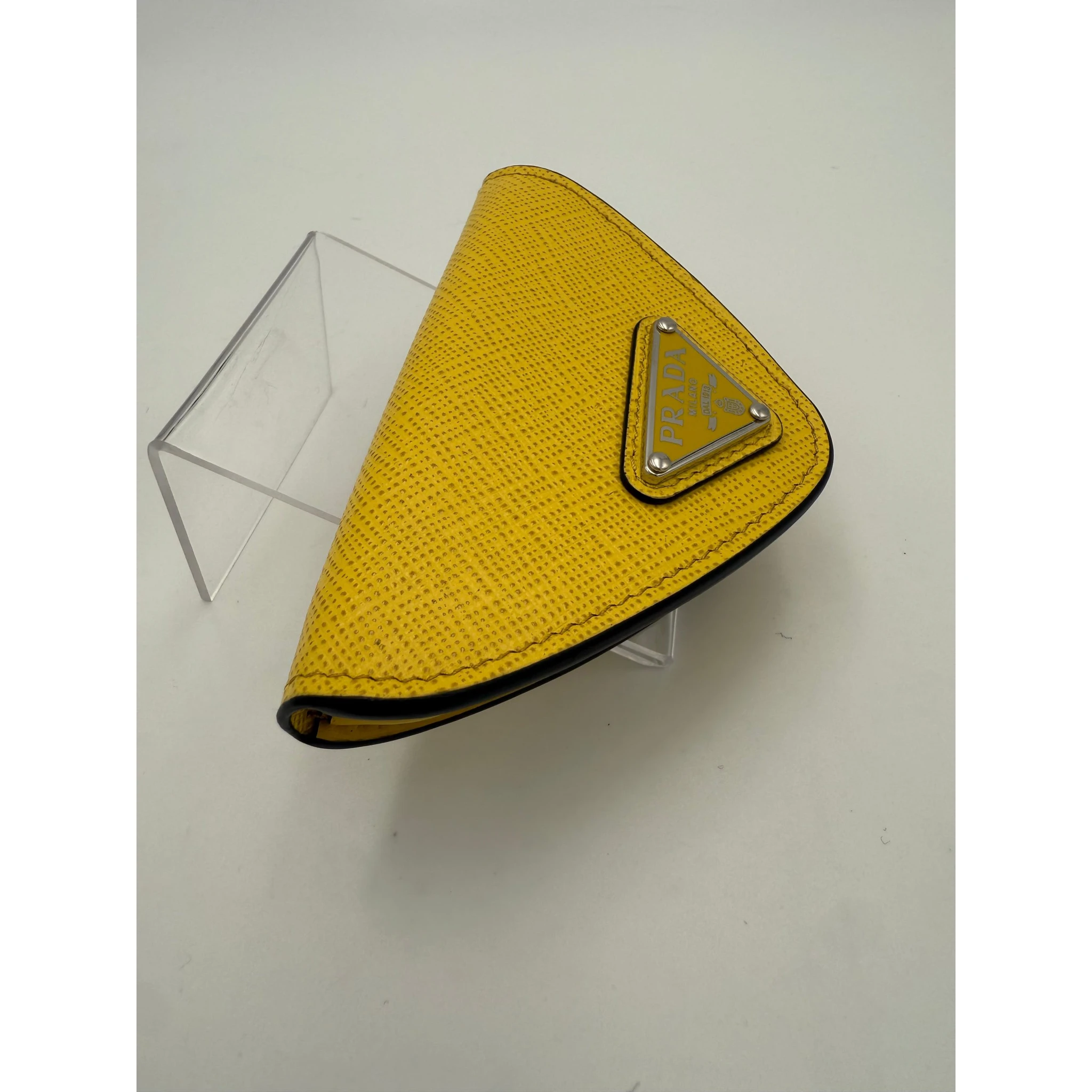 PRADA Saffiano Yellow Coin Purse