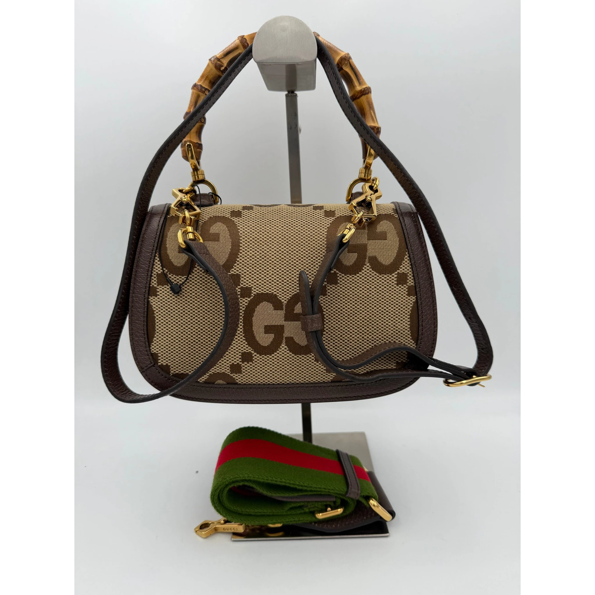 GUCCI BAMBOO 1947 GG Canvas Handbag