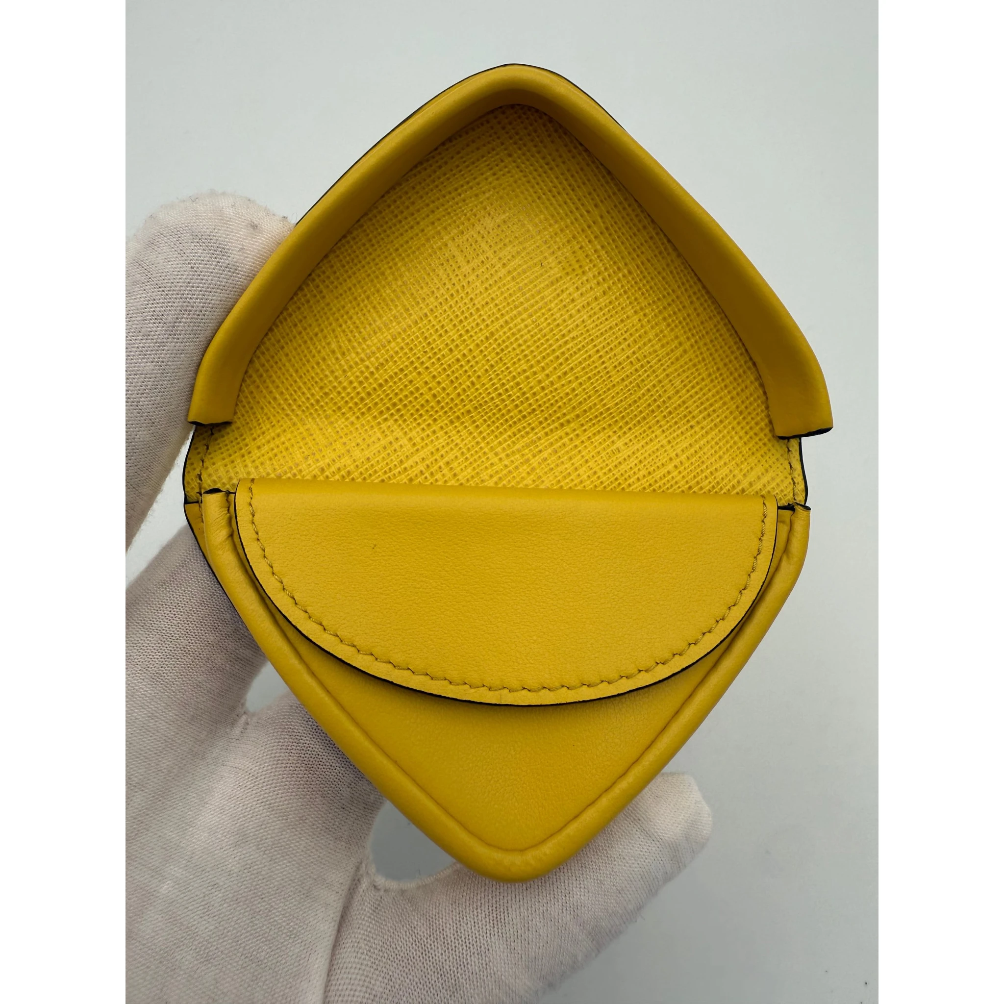 PRADA Saffiano Yellow Coin Purse