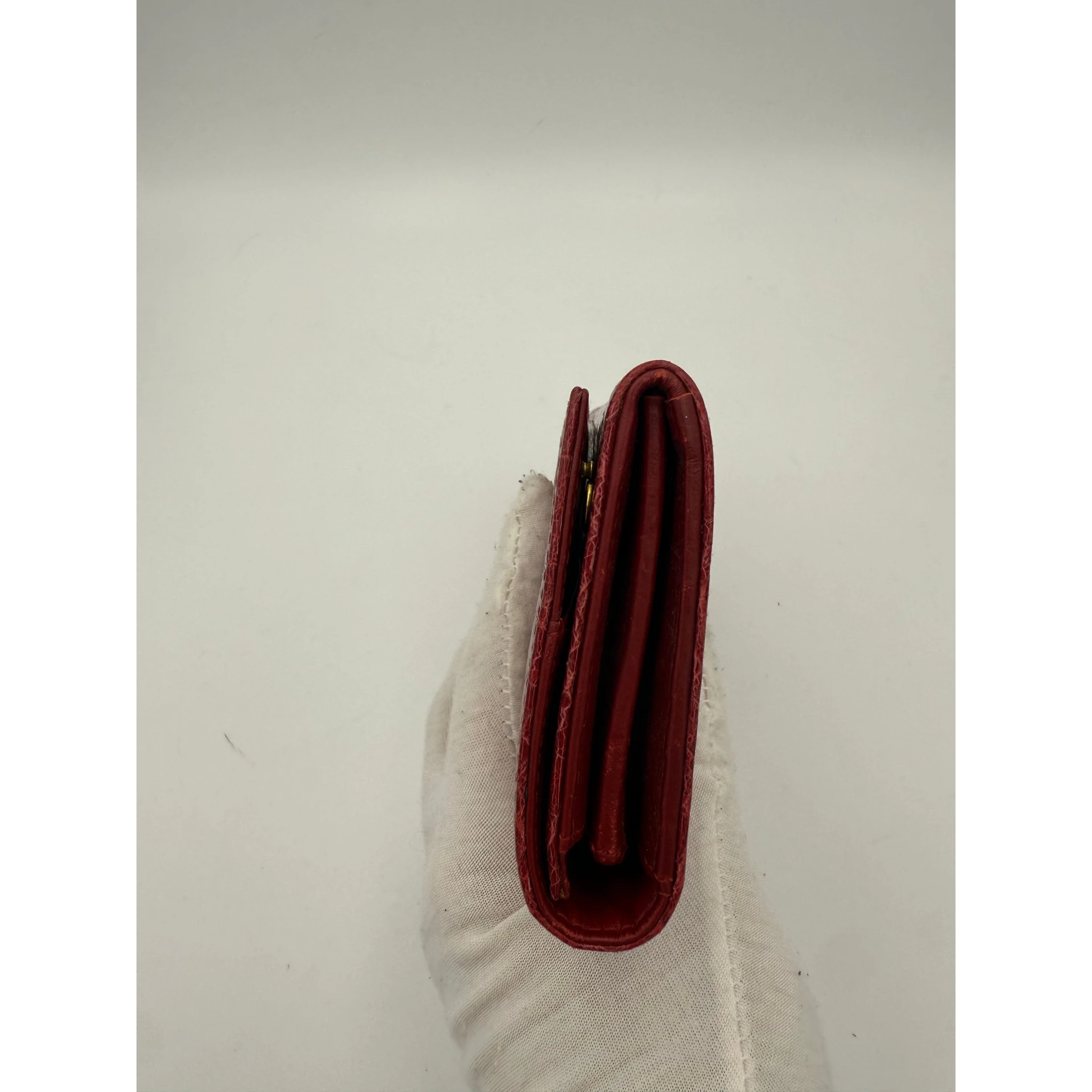 MIU MIU Rosso Crocodile Print Leather Wallet