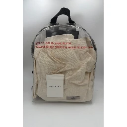 VALENTINO GARAVANI Leather and Transparent Plastic Backpack