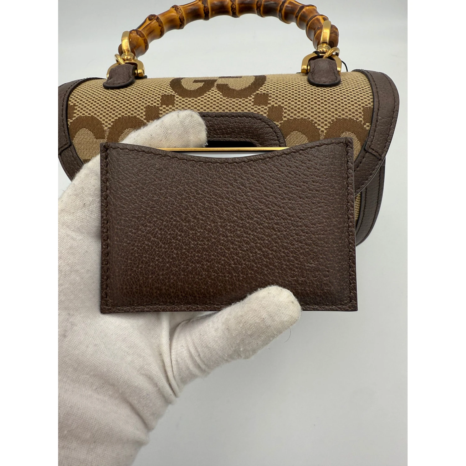 GUCCI BAMBOO 1947 GG Canvas Handbag