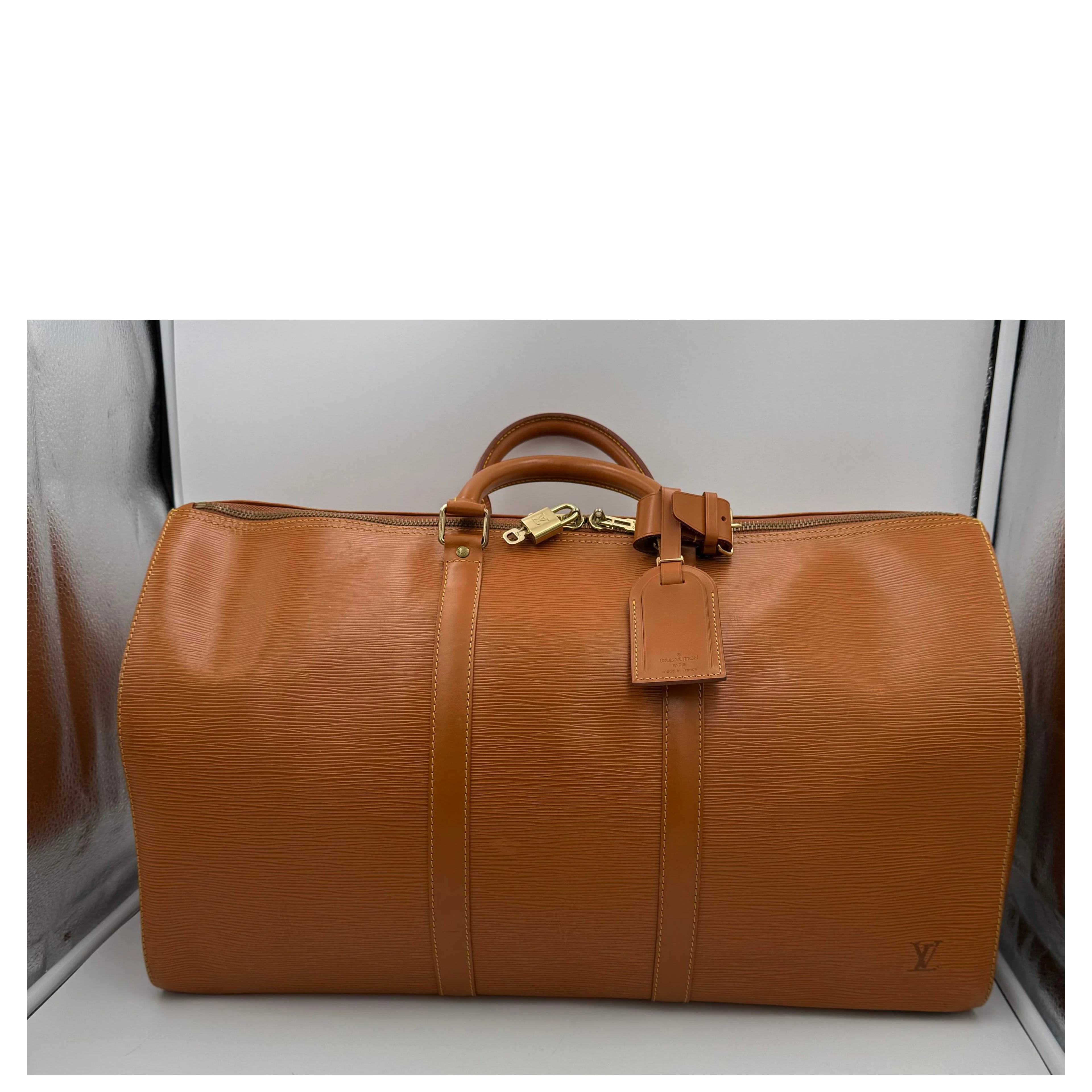 LOUIS VUITTON KEEPALL 50 in Brown EPI Leather Handbag