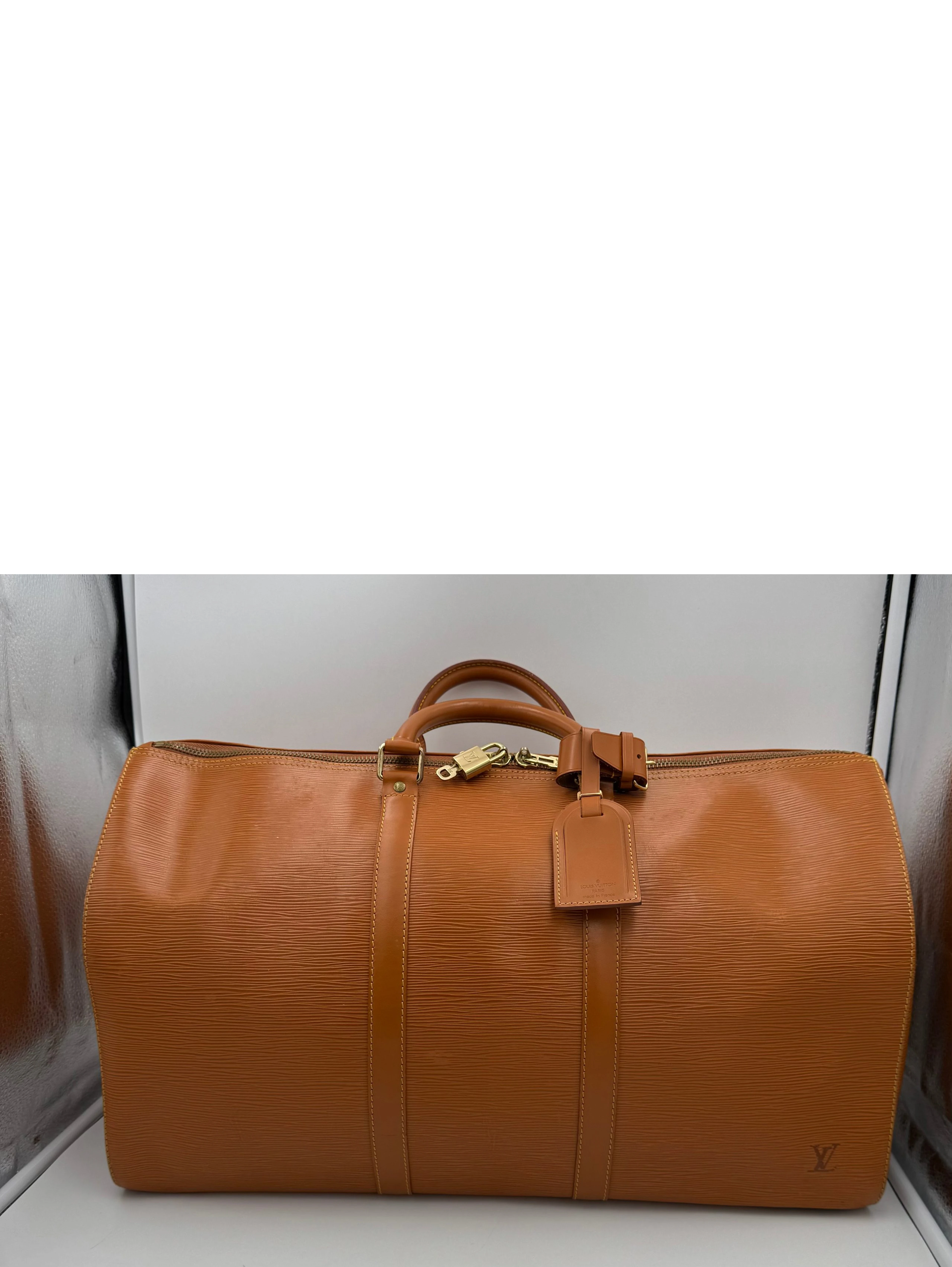 LOUIS VUITTON KEEPALL 50 in Brown EPI Leather Handbag