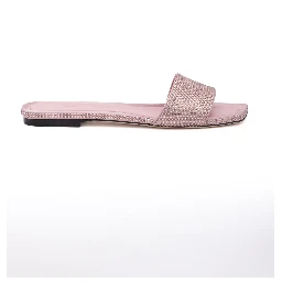 Pink Satin Crystal Clovis Flat