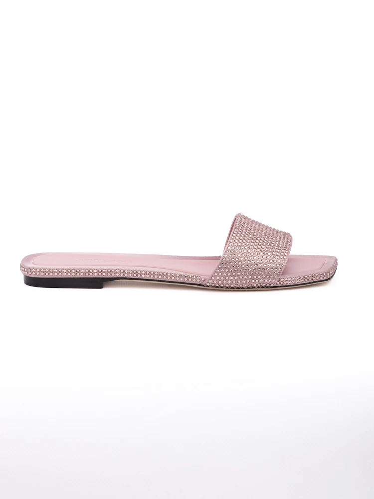 Pink Satin Crystal Clovis Flat