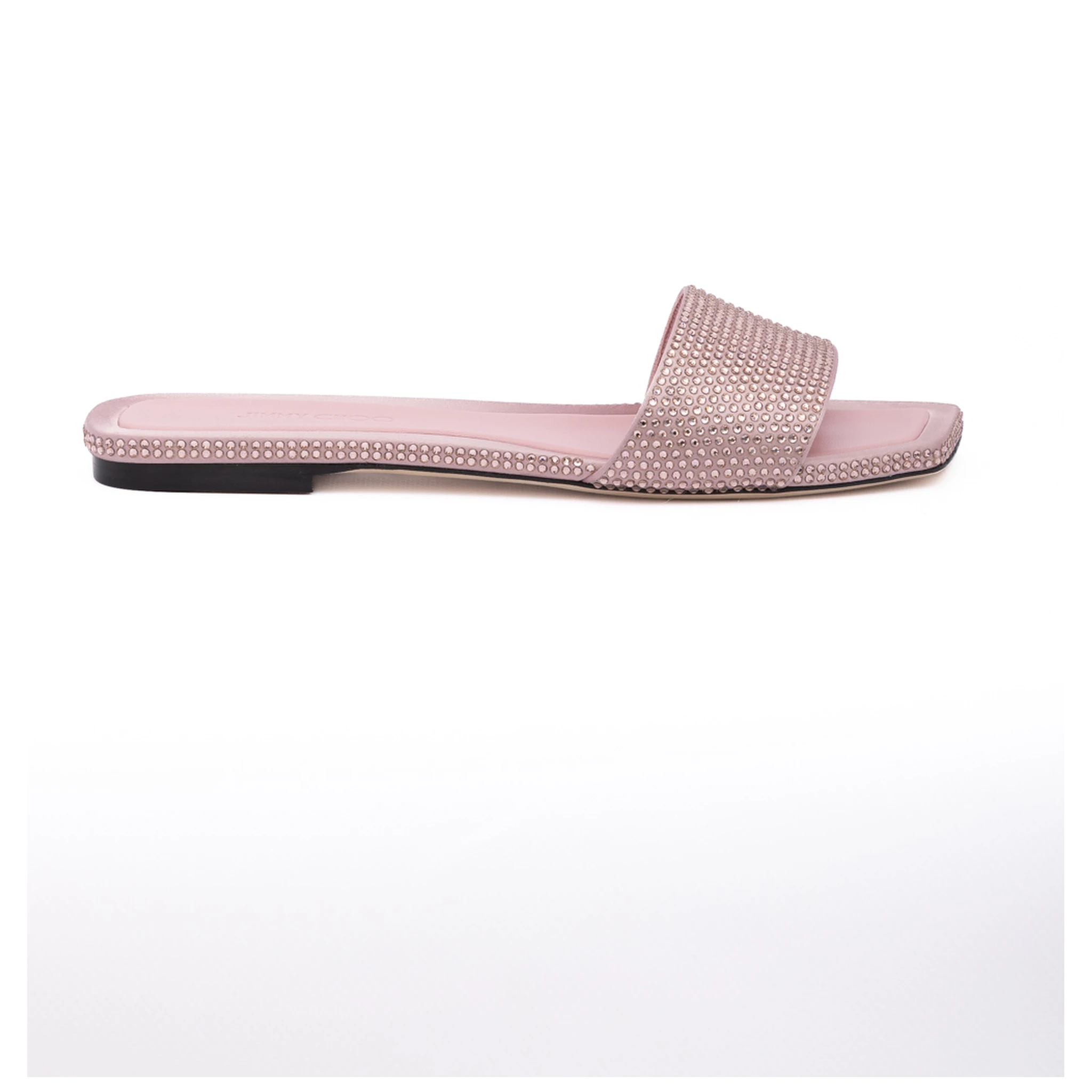 Pink Satin Crystal Clovis Flat
