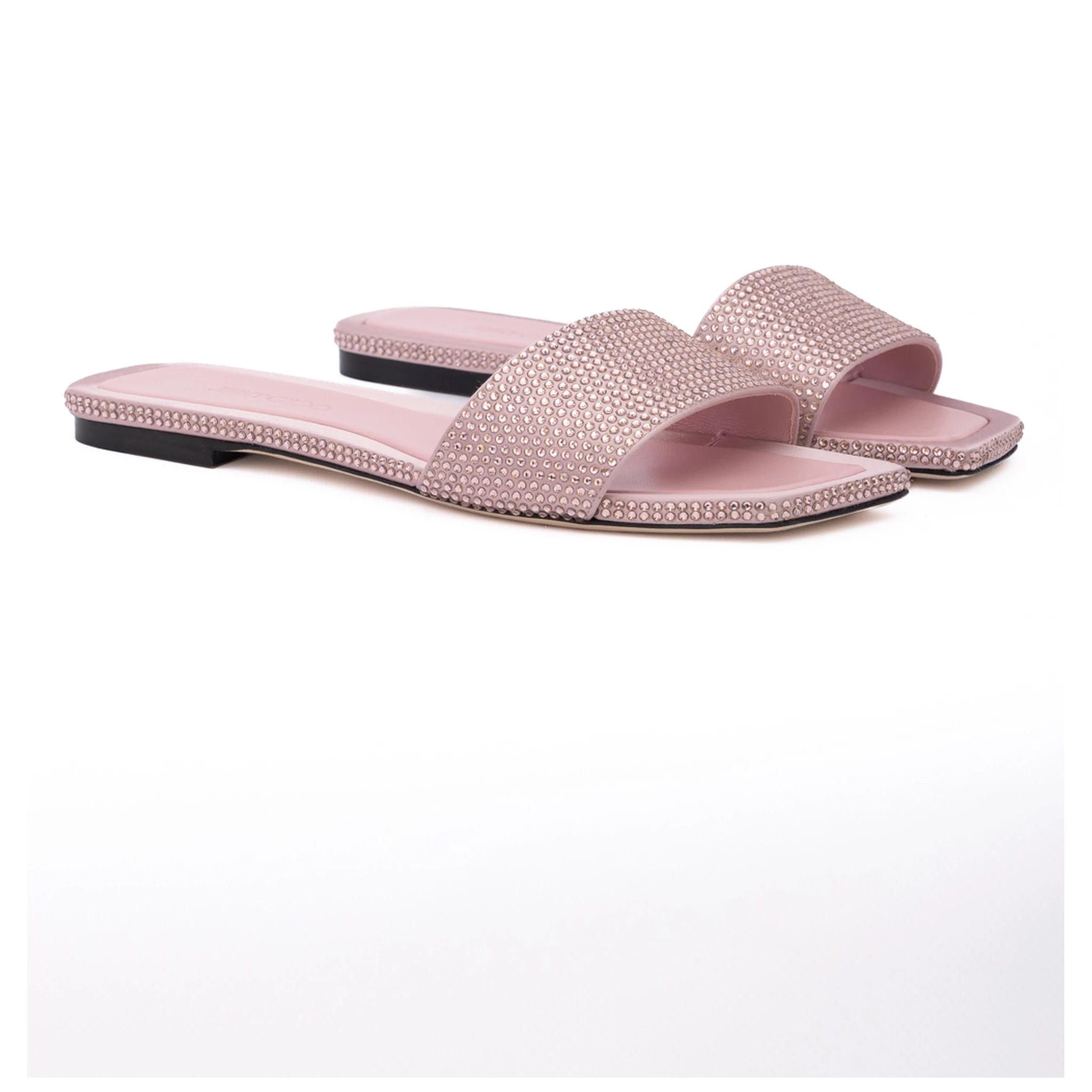 Pink Satin Crystal Clovis Flat