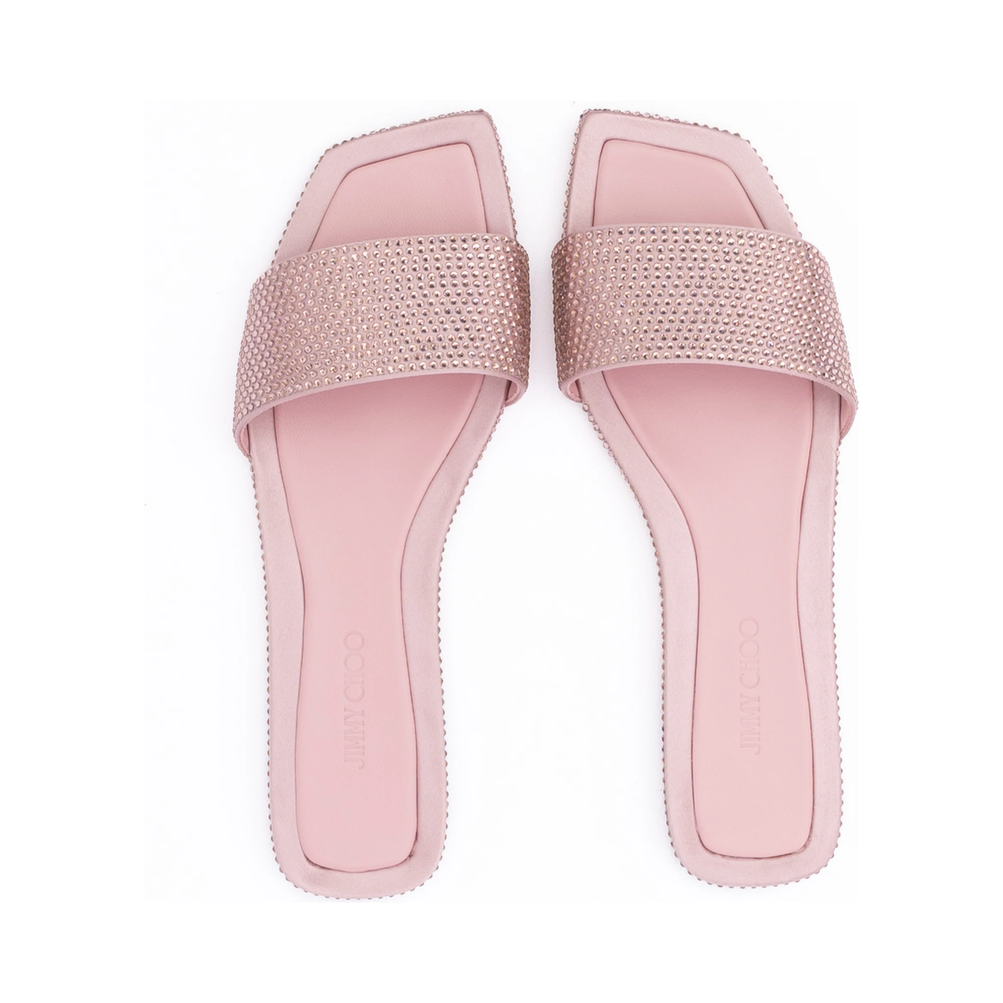 Pink Satin Crystal Clovis Flat