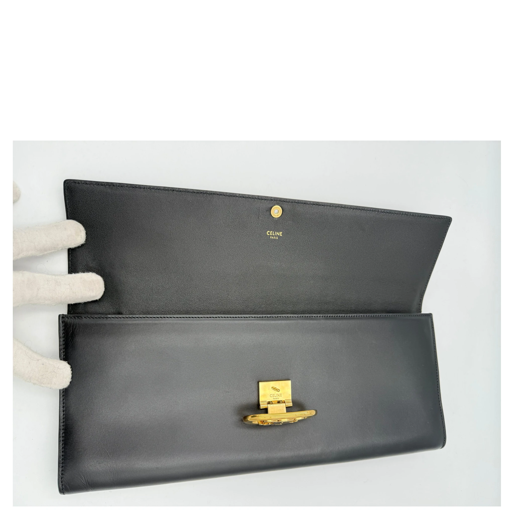 CELINE TRIOMPHE Black Clutch