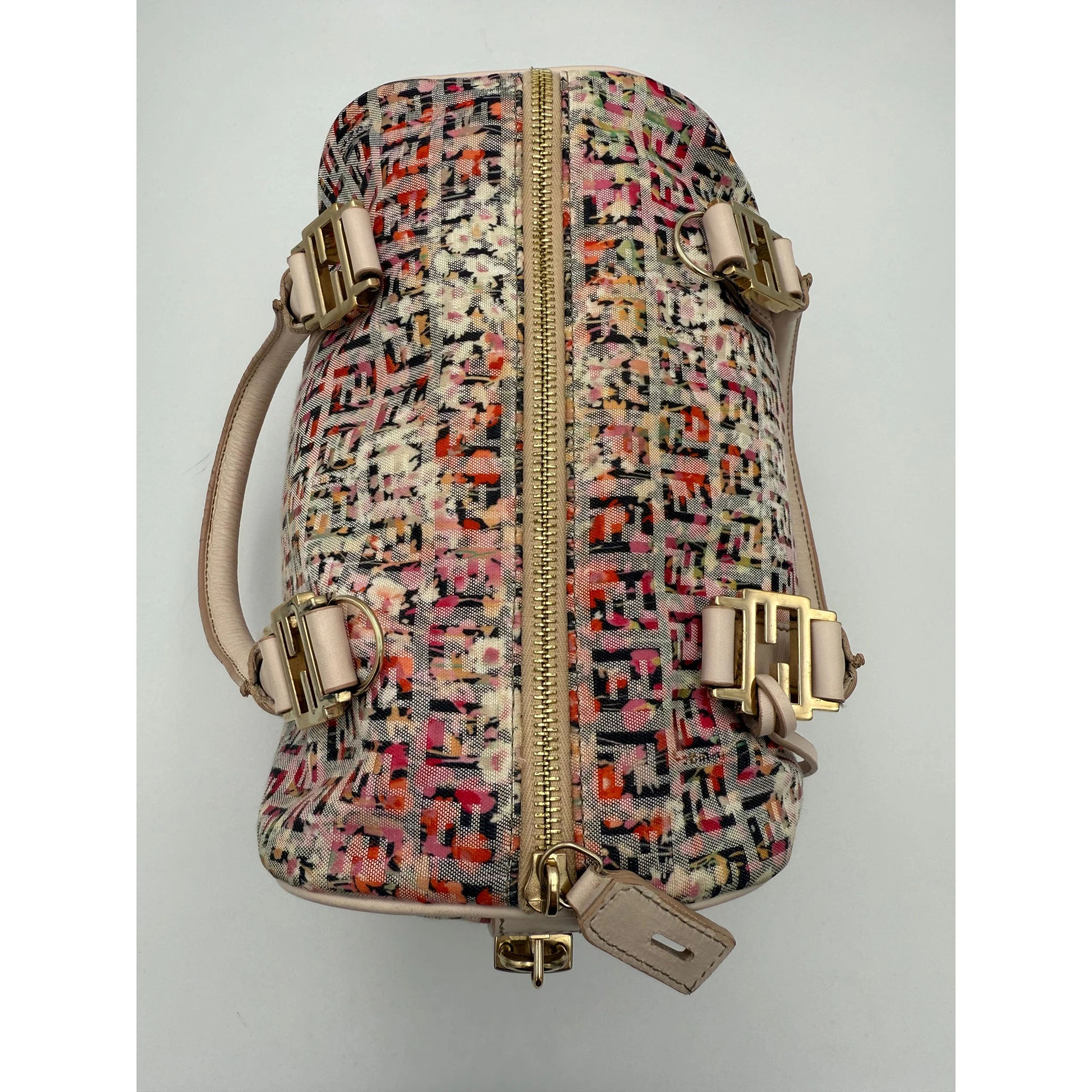 FENDI Bauletto FF Fabric Flowers Handbag