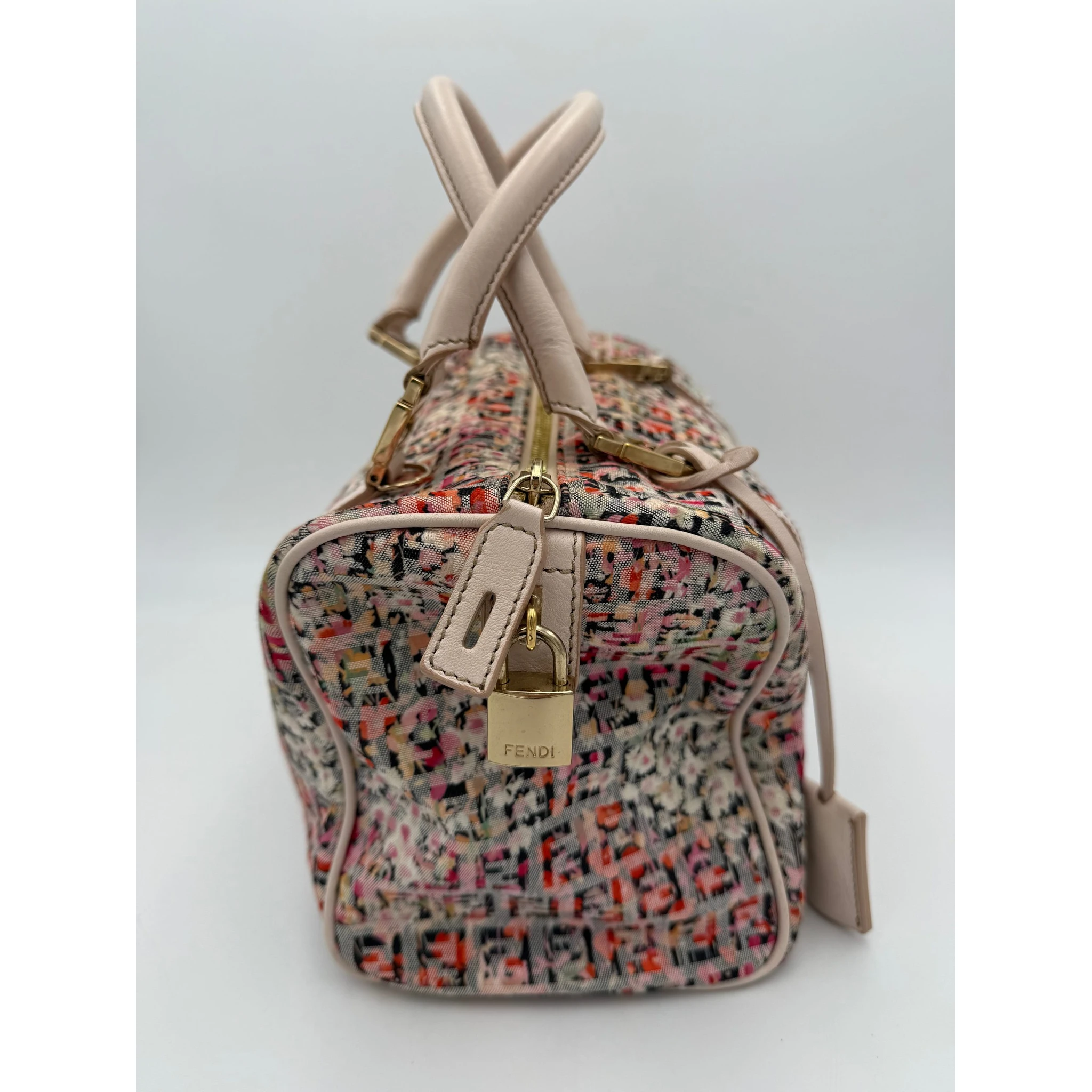 FENDI Bauletto FF Fabric Flowers Handbag