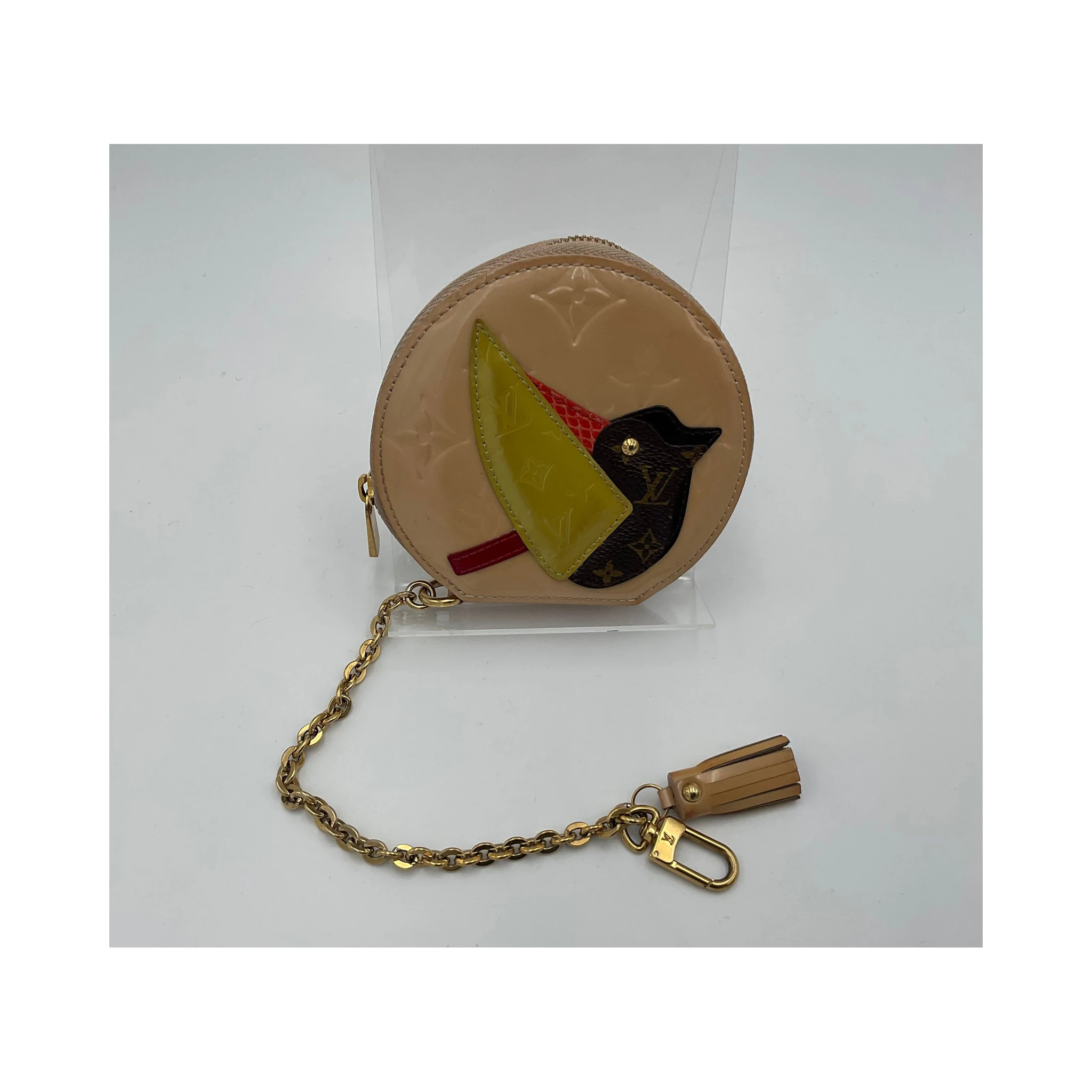 LOUIS VUITTON Micro Boite Chapeau Patent Patchwork LV Bird Coin Purse