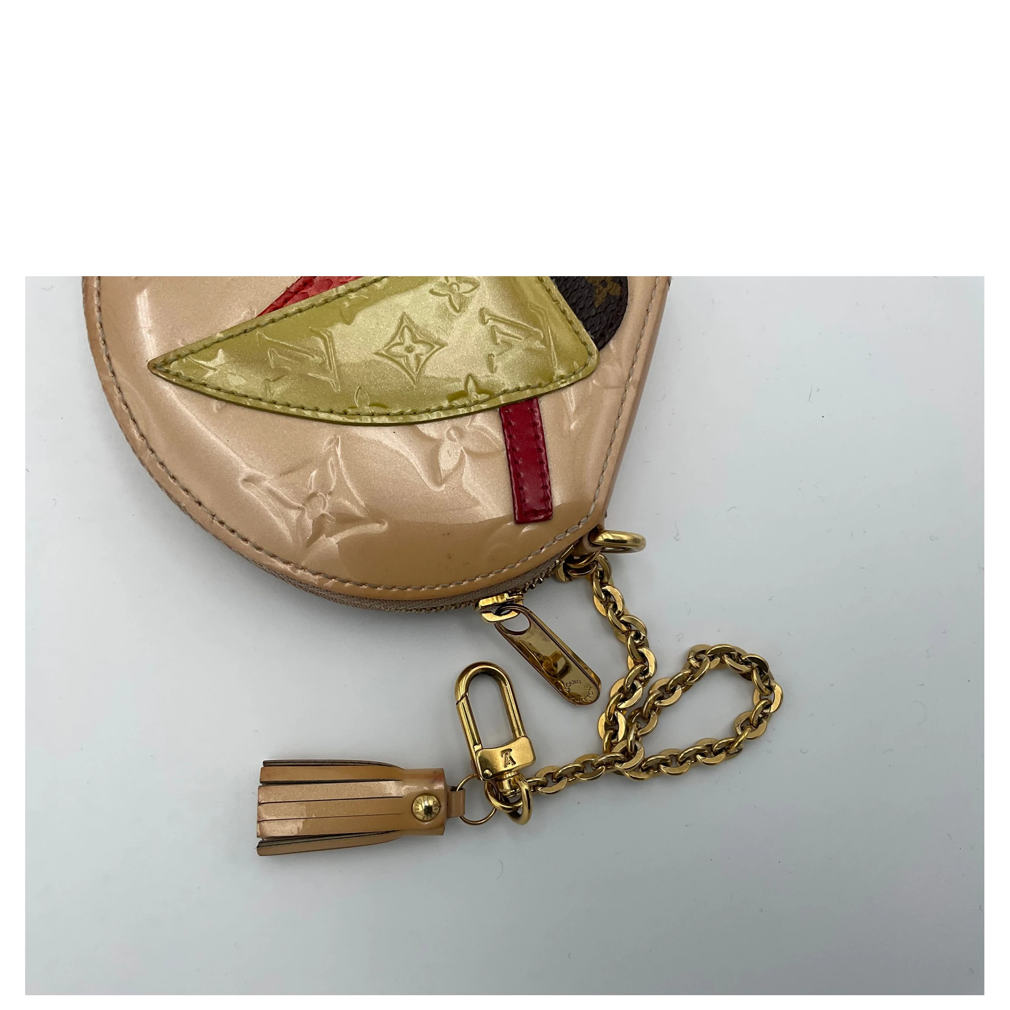 LOUIS VUITTON Micro Boite Chapeau Patent Patchwork LV Bird Coin Purse