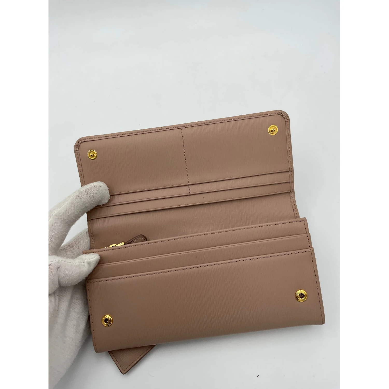 PRADA Powder Saffiano with Card Holder Wallet