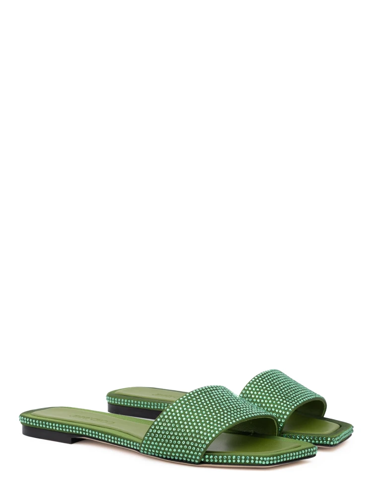 Green Satin Crystal Clovis Flat alternative