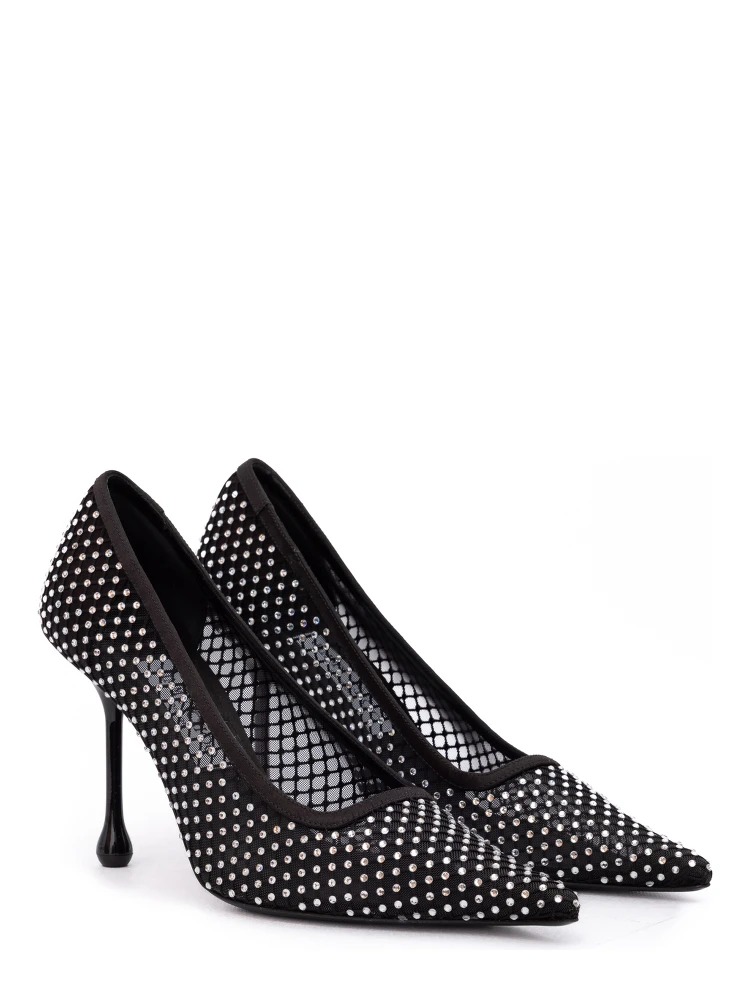 Black Mesh Satin Crystal Ixia 95 Pumps alternative