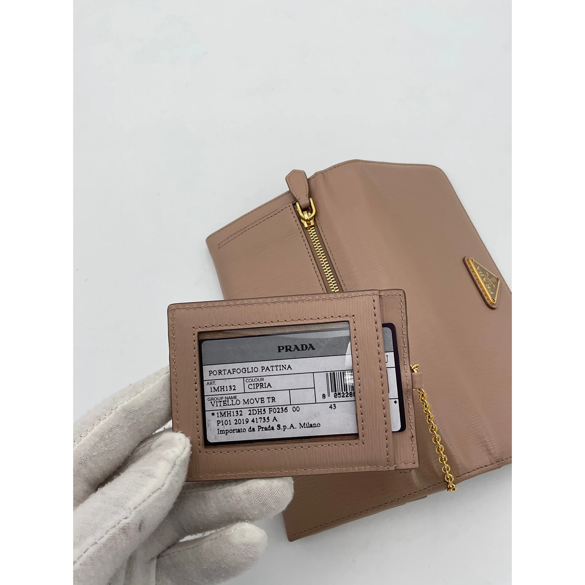 PRADA Powder Saffiano with Card Holder Wallet