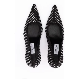 Black Mesh Satin Crystal Ixia 95 Pumps