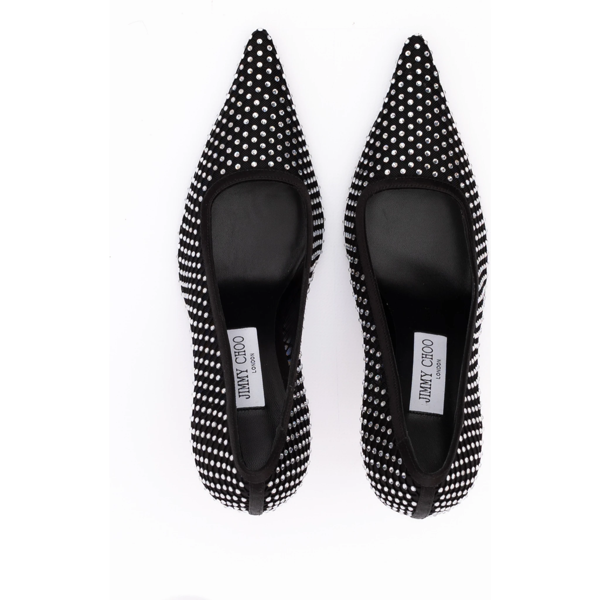 Black Mesh Satin Crystal Ixia 95 Pumps