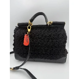 DOLCE & GABBANA Sicily Python and Macramé Handbag