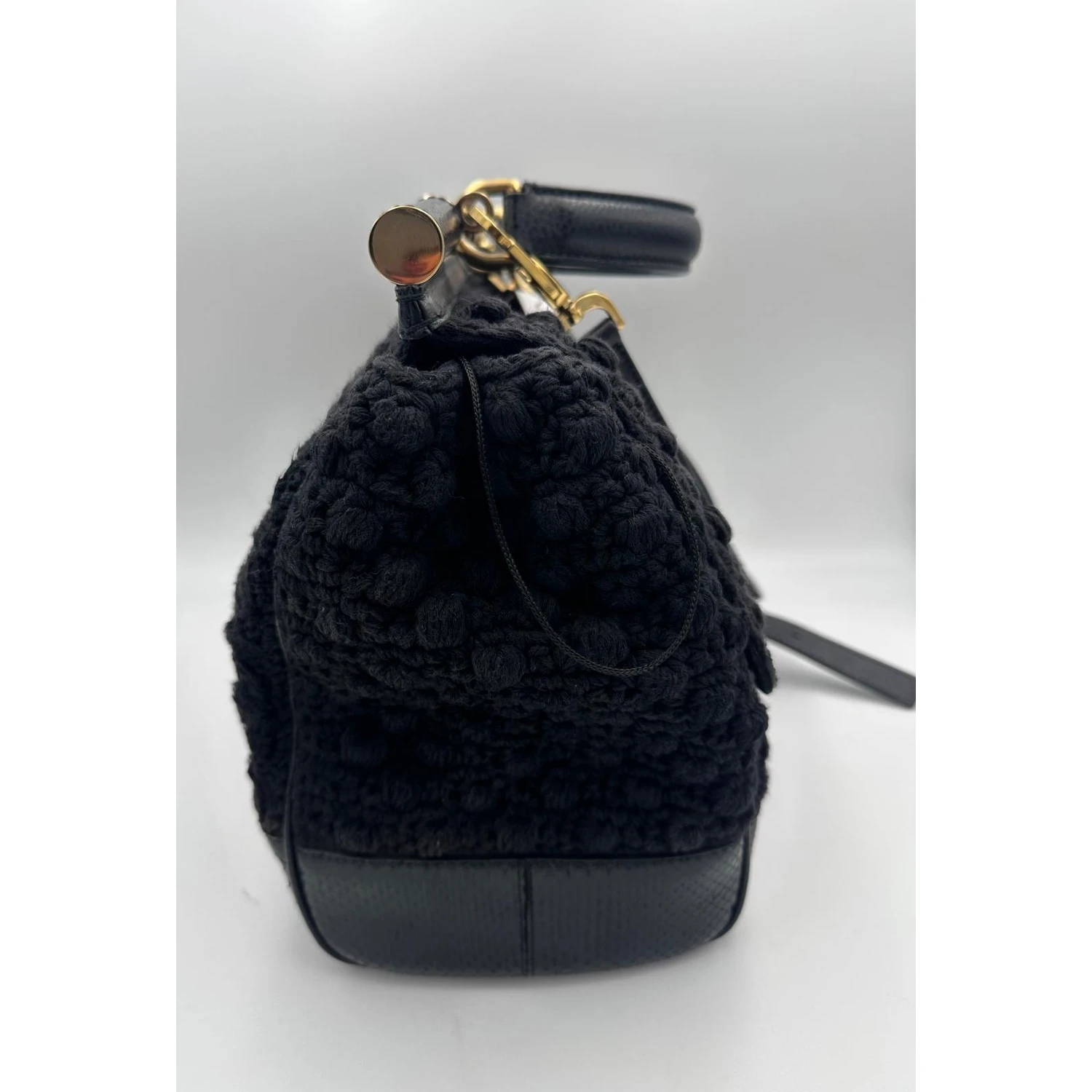 DOLCE & GABBANA Sicily Python and Macramé Handbag