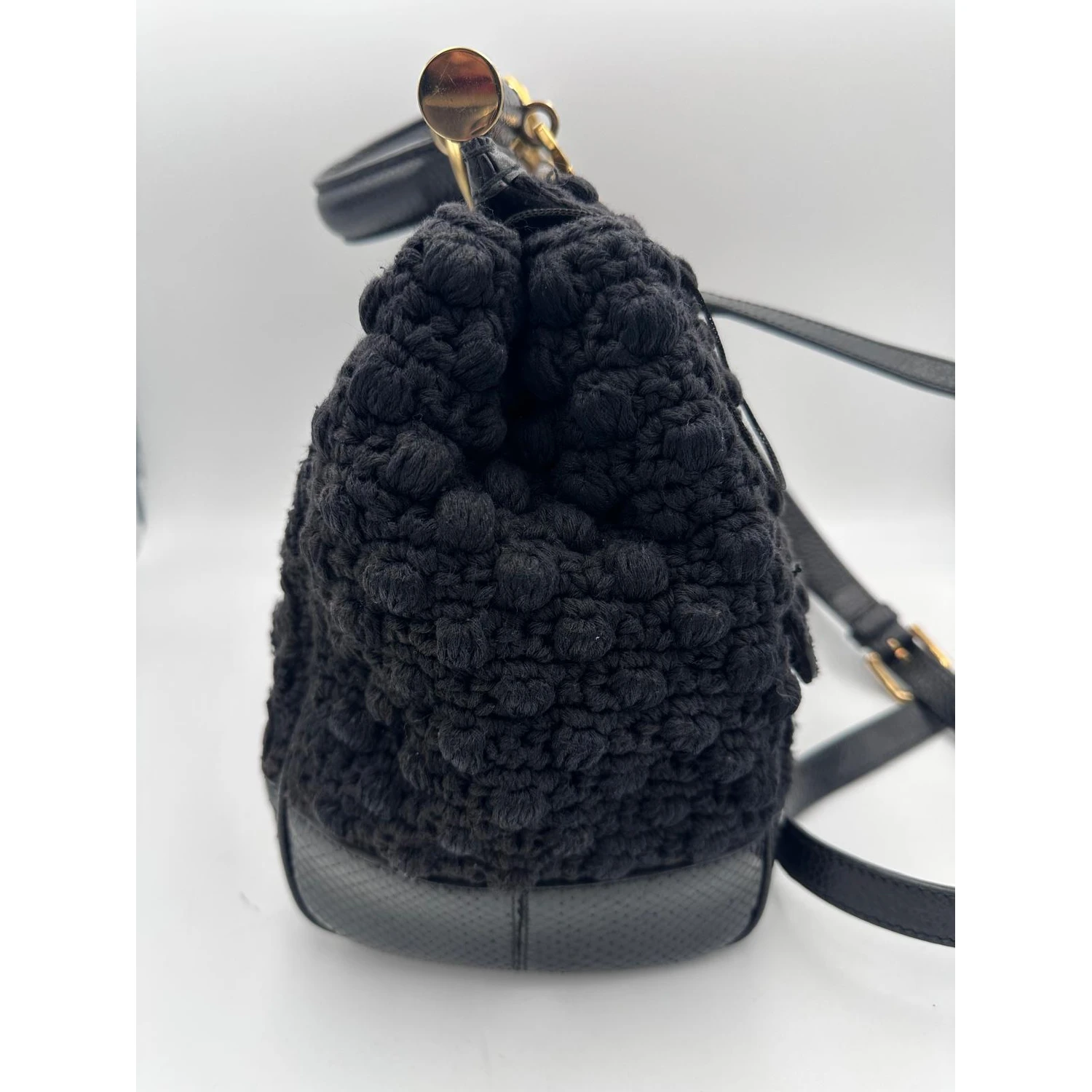 DOLCE & GABBANA Sicily Python and Macramé Handbag