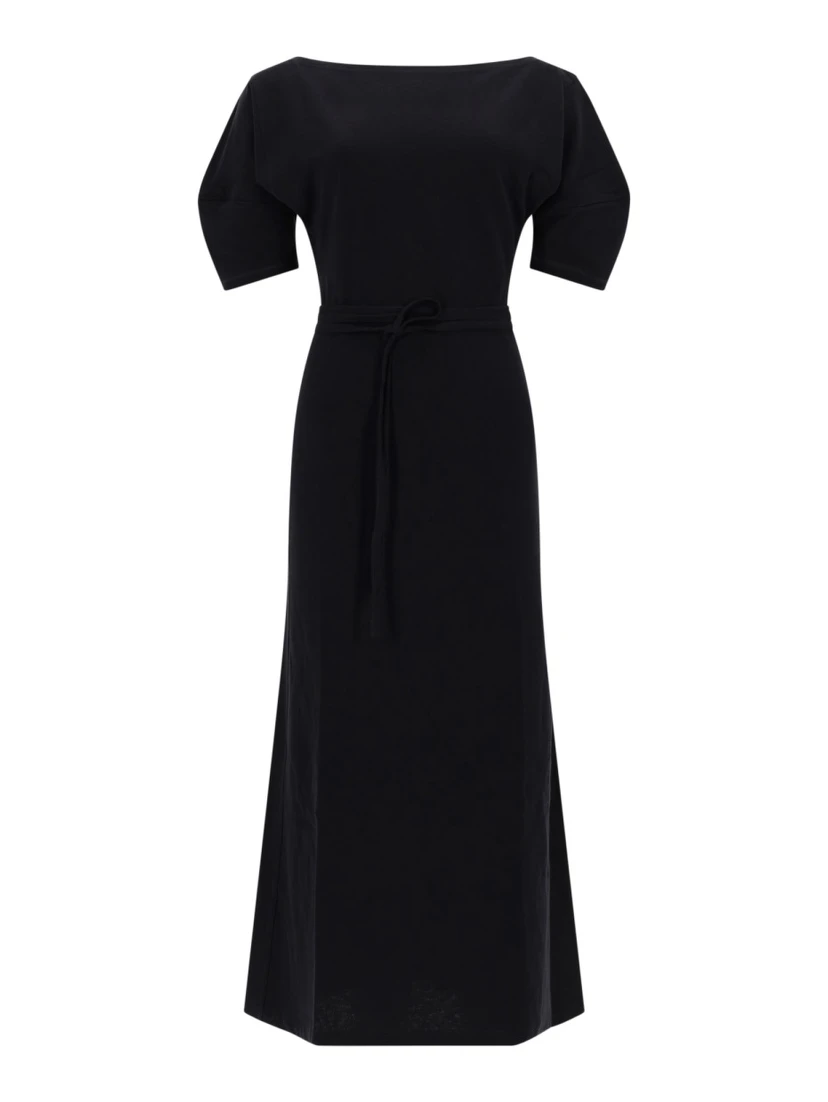 COTTON AND LINEN MIDI DRESS
