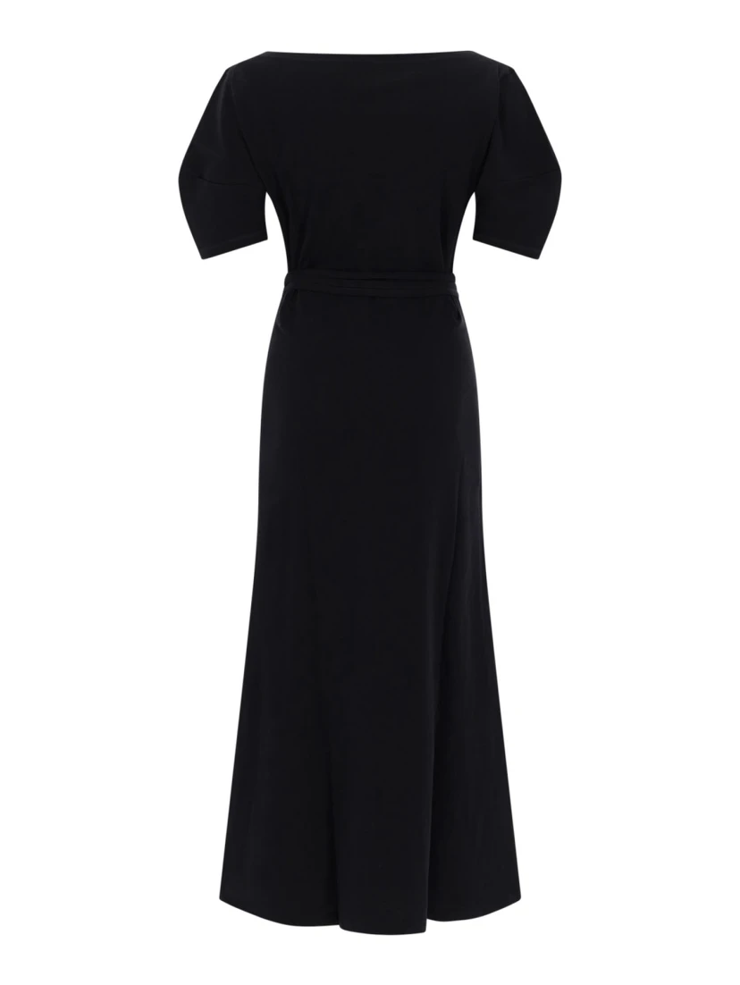 COTTON AND LINEN MIDI DRESS