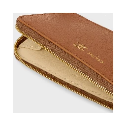 Zippered leather Triomphe cards holder