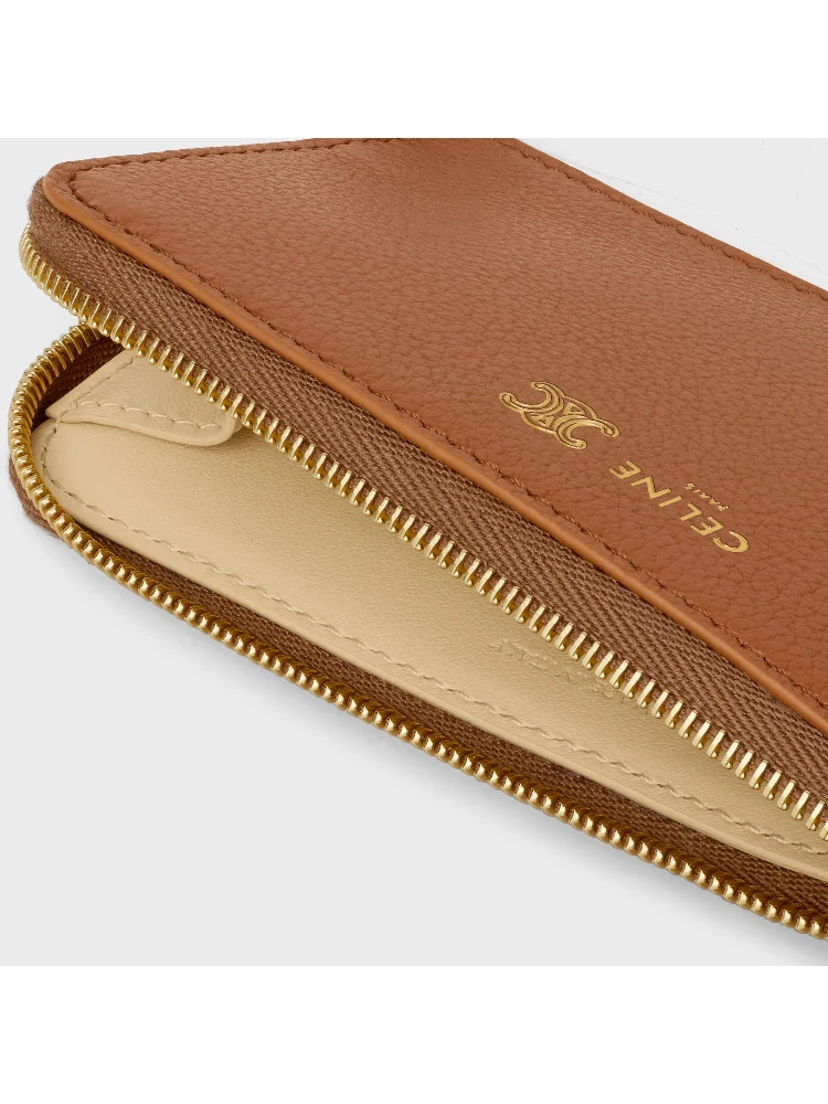 Zippered leather Triomphe cards holder alternative