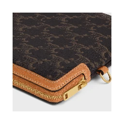 Triomphe pouch in leather and canvas