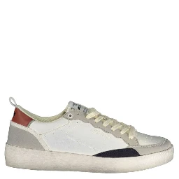 White Polyurethane Men Sneaker