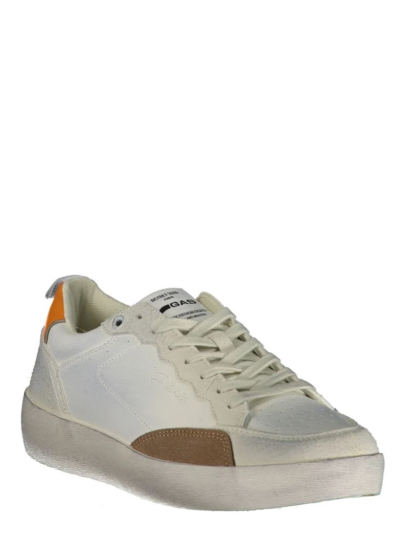 White Polyurethane Men Sneaker
