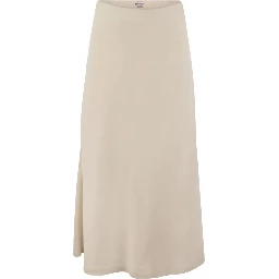 Beige Viscose Long Skirt