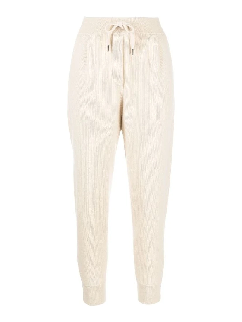 Beige Cashmere Athletic Pants