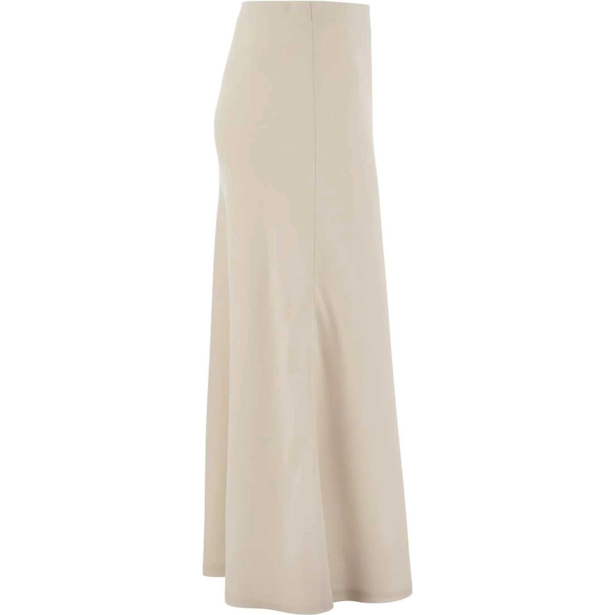 Beige Viscose Long Skirt