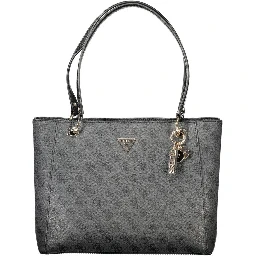 Black Polyethylene Women Handbag
