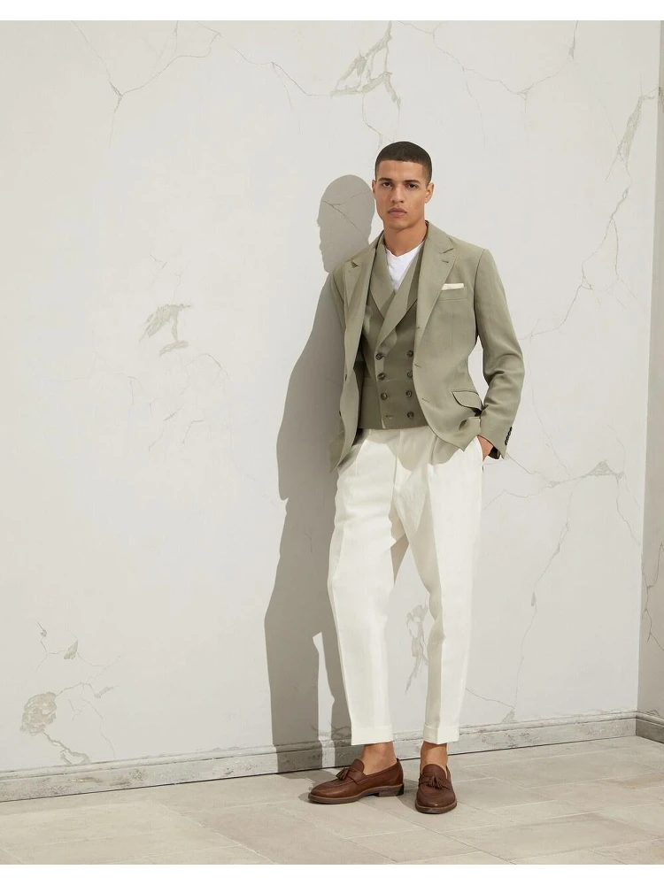 Army Linen Sleveless Jacket