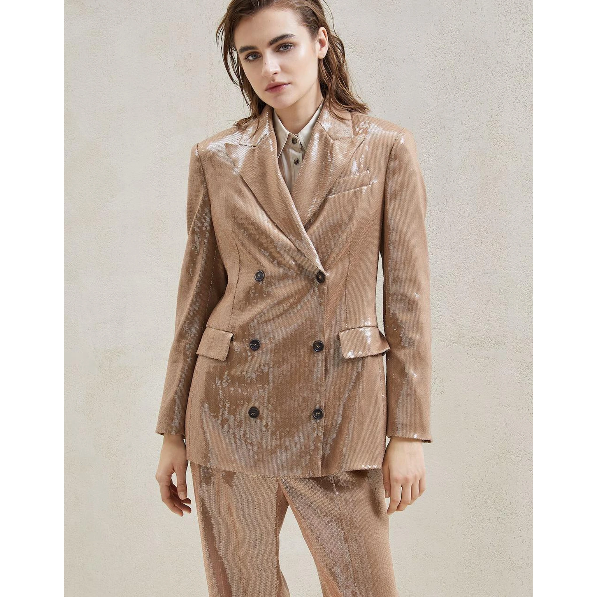 Beige Acetate Blazer