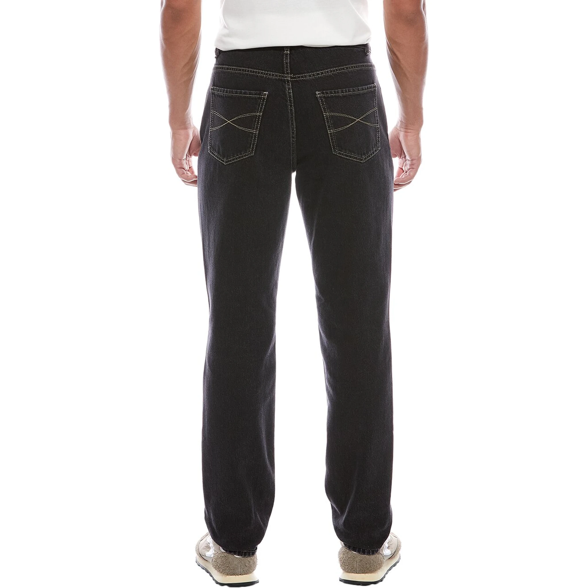 Blue Cotton Straight-Leg Jeans