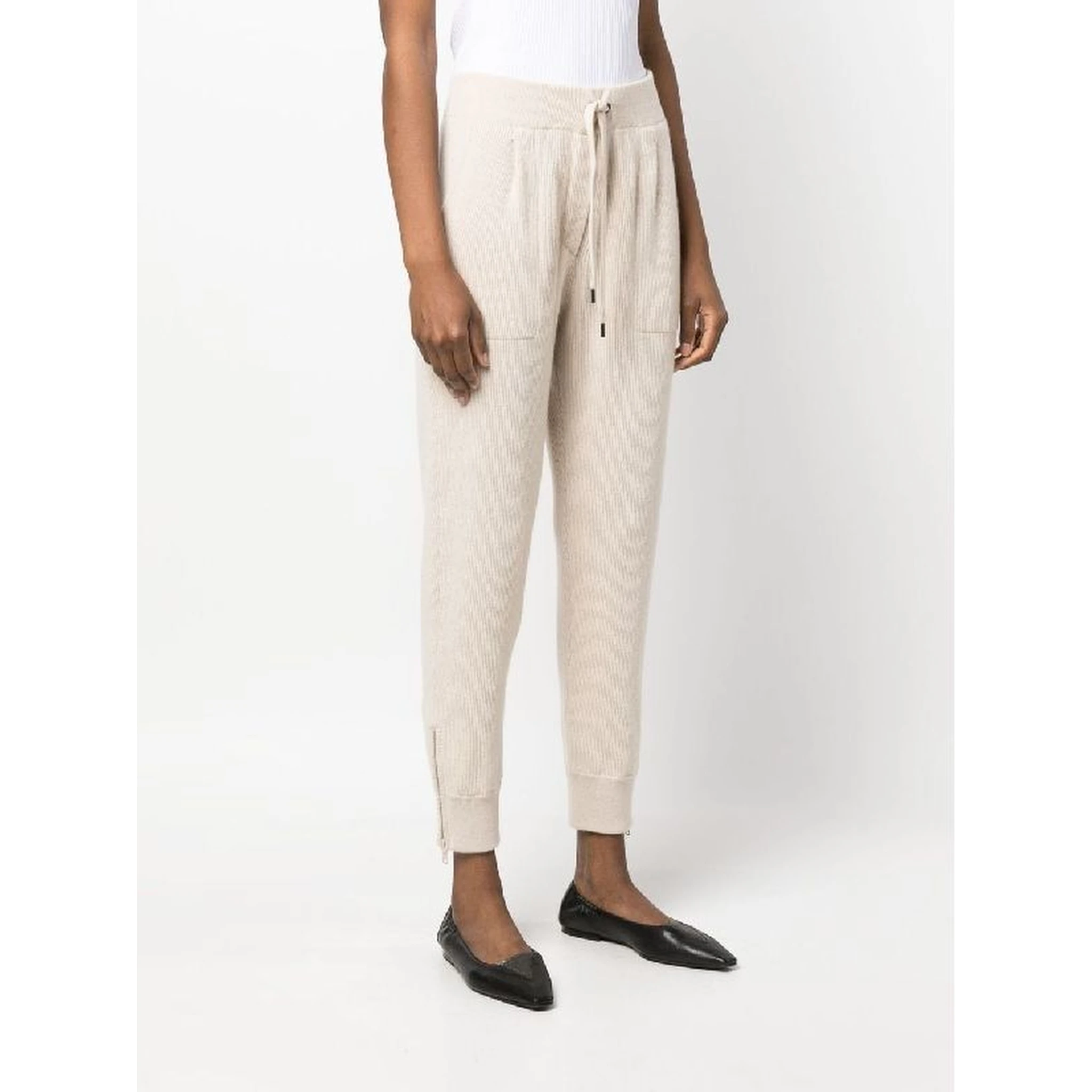 Beige Cashmere Athletic Pants