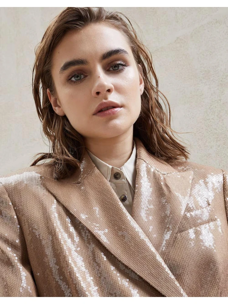 Beige Acetate Blazer alternative