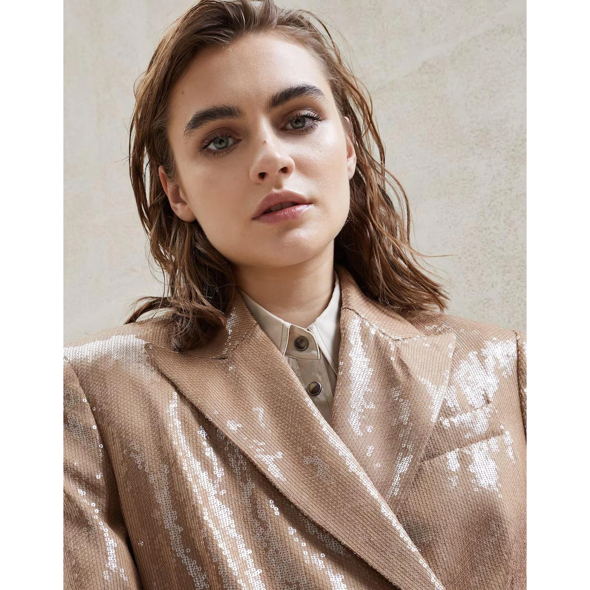 Beige Acetate Blazer