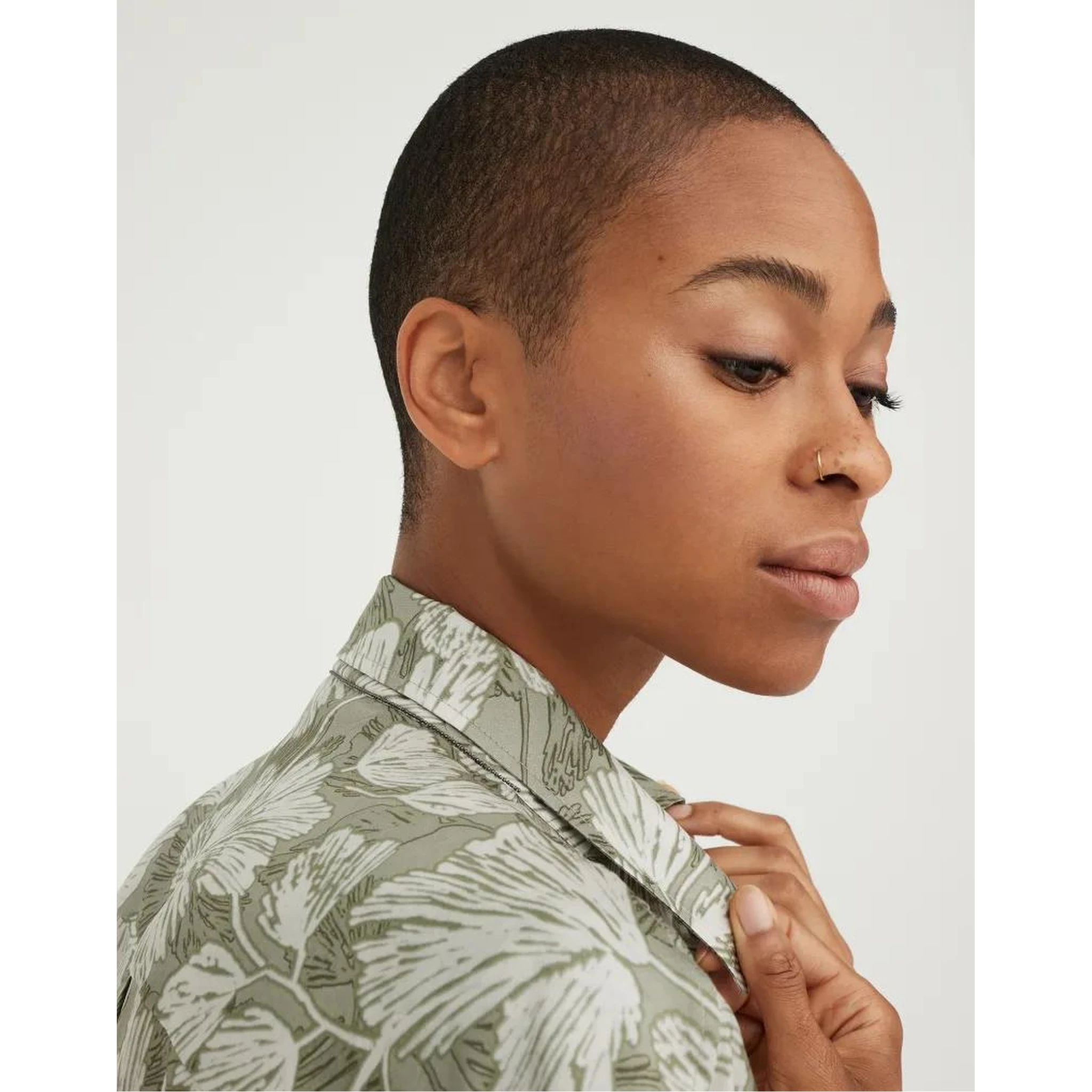 Bicolor Silk Pattern Shirt