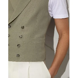 Army Linen Sleveless Jacket