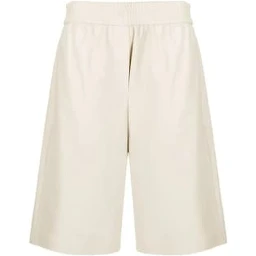 White Leather Bermuda Shorts