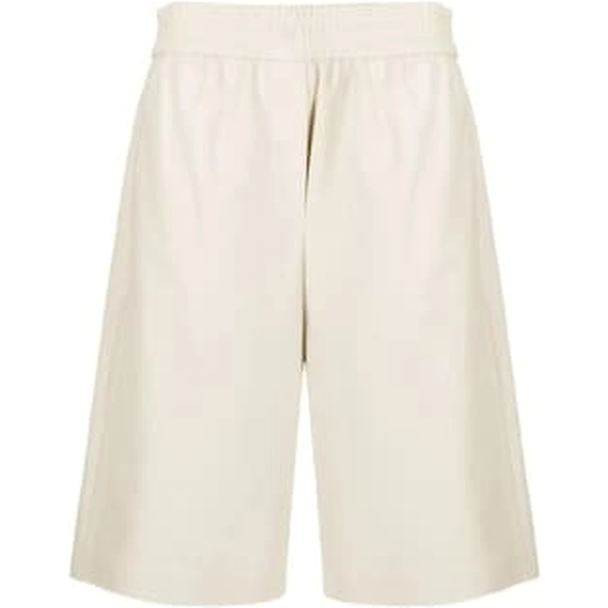 White Leather Bermuda Shorts