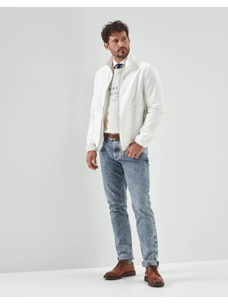 Beige Cotton Full-Length Jacket