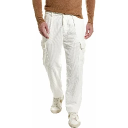 White Cotton Cargo Pants